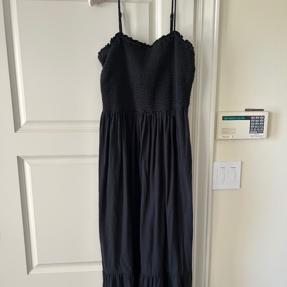 Anthropologie Cotton Black Maxi Dress